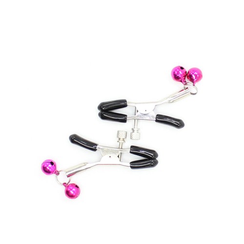 Ohmama Pink Nipple Clamps with Bells for Fetish Fun