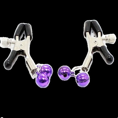 Lilac Nipple Clamps with Bell