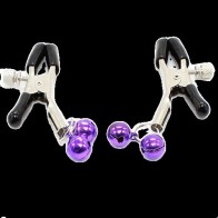 Lilac Nipple Clamps with Bell