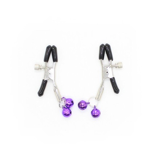 Lilac Nipple Clamps with Bell