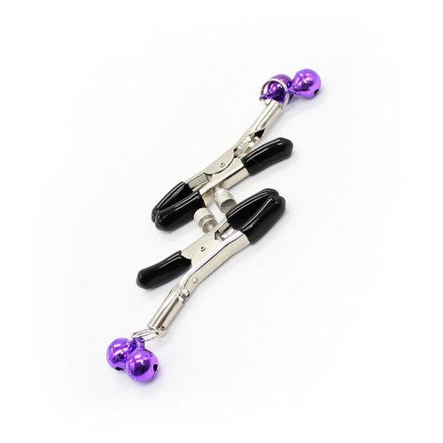 Lilac Nipple Clamps with Bell