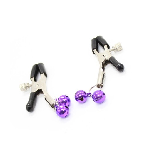 Lilac Nipple Clamps with Bell