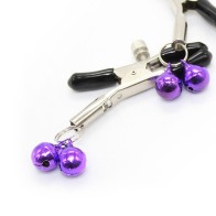 Lilac Nipple Clamps with Bell