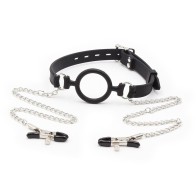 Gag with Chains and Nipple Clamps