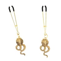 Kink Nipple Clamps with Cobra Pendant 6cm