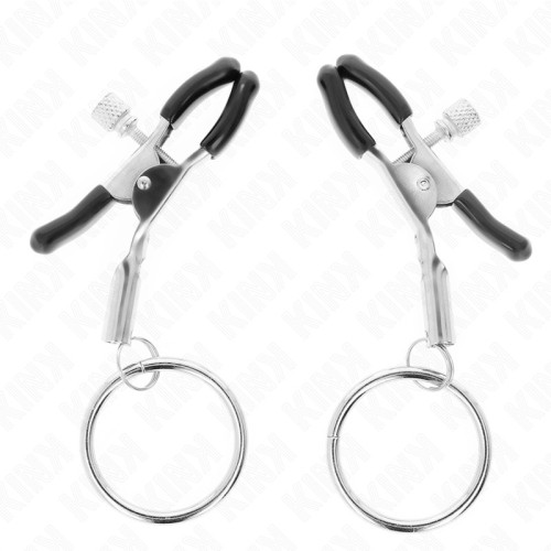 Kink Nipple Clamps with Ring - Adjustable for Custom Pleasure
