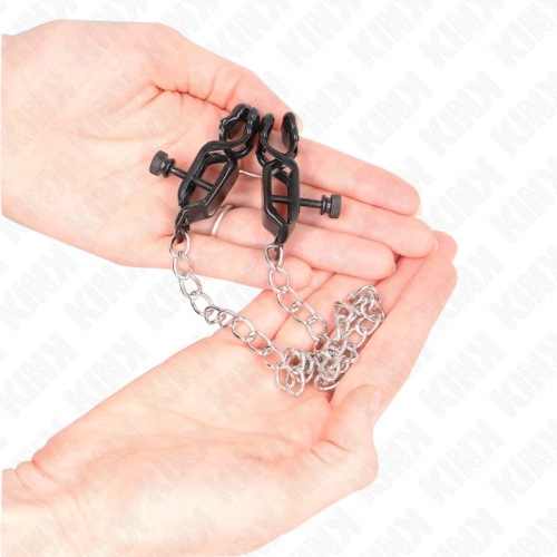 Kink Flat Nipple Clamps with Silver Chain