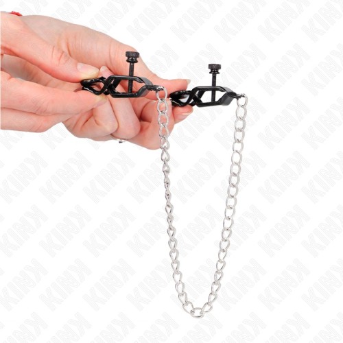 Kink Flat Nipple Clamps with Silver Chain
