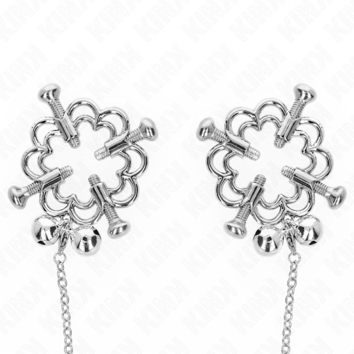 Kink Metal Flower Nipple Clamps with Chain for Sensual Play
