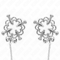 Kink Metal Flower Nipple Clamps with Chain for Sensual Play