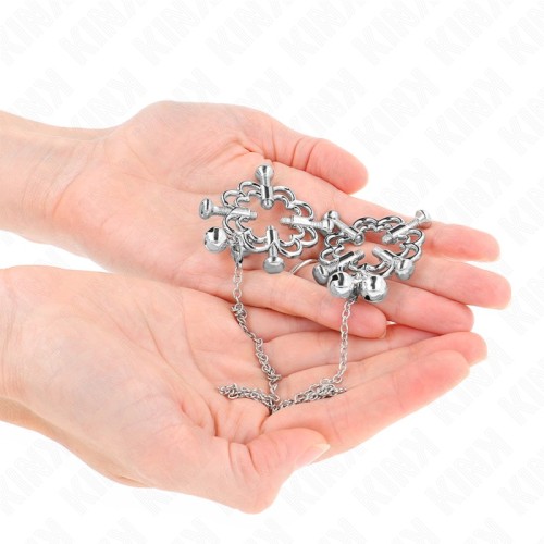 Kink Metal Flower Nipple Clamps with Chain for Sensual Play