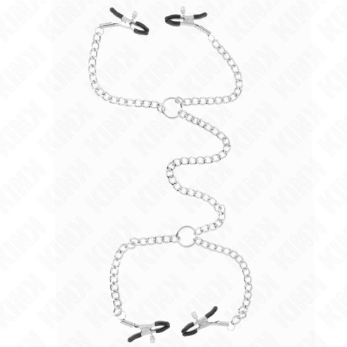 Kink Nipple Clamps Double 32 cm with Chains - Sensual Stimulation