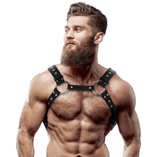 Men's Eco-leather Chest Harness with Studs
