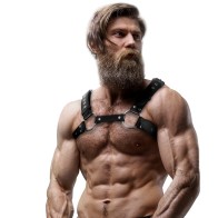 Men's Eco-leather Chest Harness with Studs