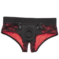 Scandal Crotchless Panty Set with Dildo S/M