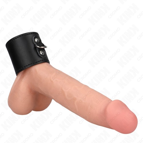 Kink Anillo Pene Cuero Con Cierre A Presión