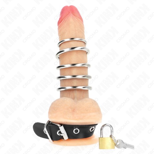 Anillo de Pene de Cuero Kink con Cerradura para Mayor Control