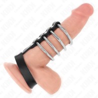 Kink Adjustable Penis Ring Set with Leather Strap