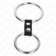 Kink Double Cock Ring Metal Strap