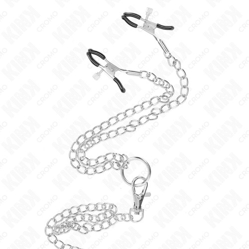 Kink Triple Metal Penis Ring with Chain for BDSM Fun