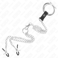 Kink Triple Metal Penis Ring with Chain for BDSM Fun