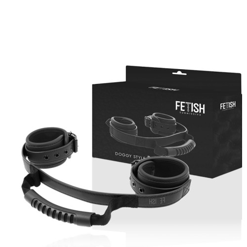 Fetish Submissive Vegan Leather Handcuffs for BDSM Play