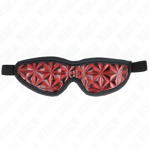 Kink Red Diamond Pattern Blindfold for Sensual Play