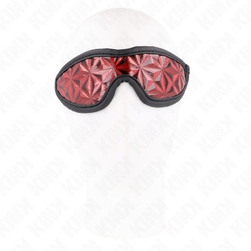 Kink Red Diamond Pattern Blindfold for Sensual Play