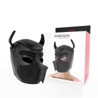 Darkness Neoprene Dog Mask with Removable Snout L