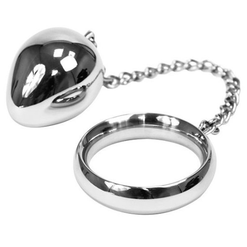 Cock Ring with Chain and Metal Ball 40mm