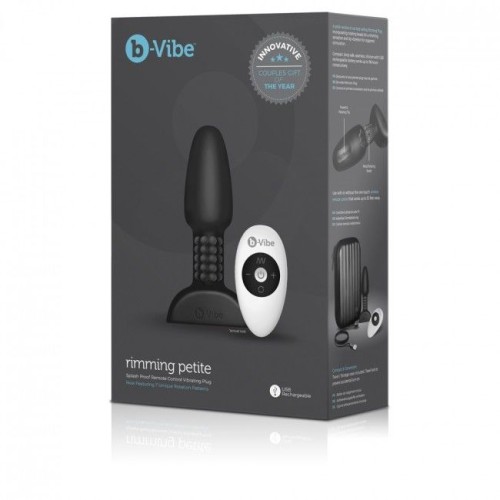 B-vibe Rimming Remote Control Anal Plug Petite Black