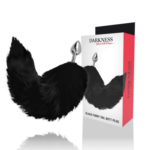 Darkness Anal Plug Silver 8cm with Black Tail