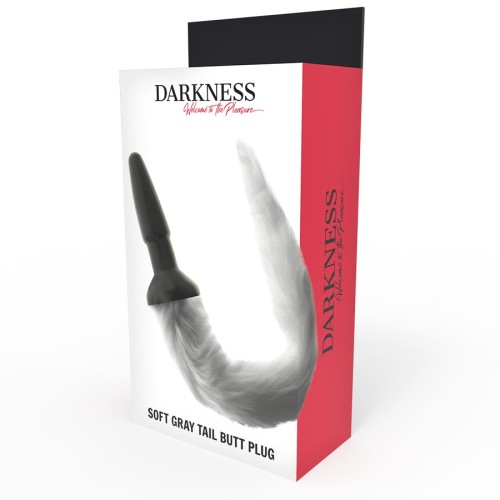 Darkness Plug Anal de Silicona con Cola Gris