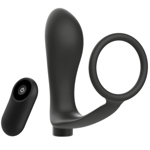 Anilla Pene Con Plug Anal Negro