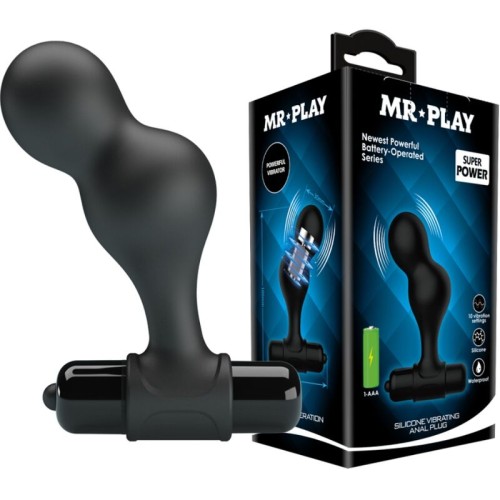 Silicone Black Anal Plug Vibrator - 10 Functions