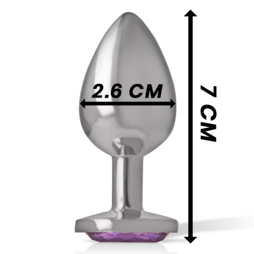 Intense Metal Anal Plug with Violet Crystal for Glamorous Pleasure
