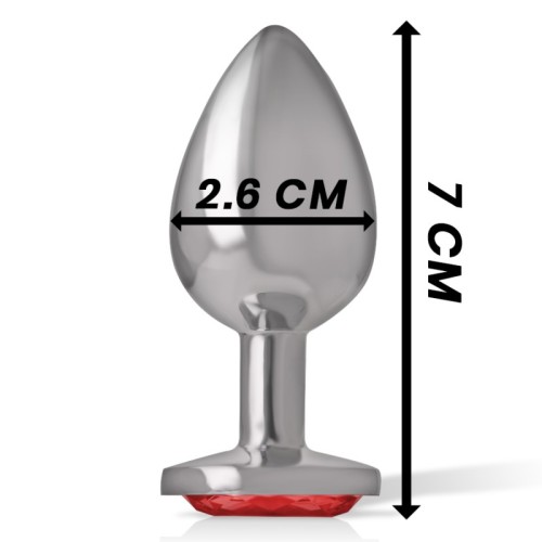 Plug Anal de Aluminio Intense con Cristal Rojo - Talla S