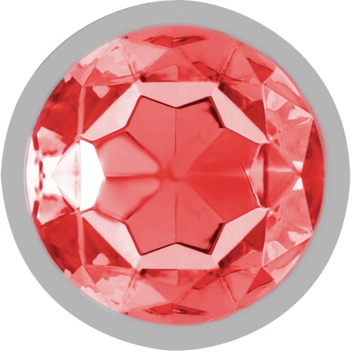 Intense Large Anal Plug Metal With Red Crystal