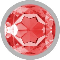 Intense Large Anal Plug Metal With Red Crystal