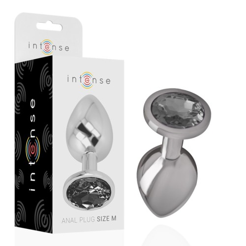 Intense Anal Plug with Black Diamond Crystal Size M