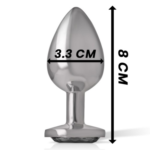 Intense Anal Plug with Black Diamond Crystal Size M