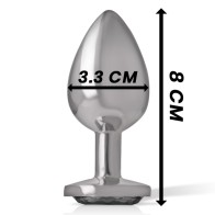 Intense Anal Plug with Black Diamond Crystal Size M