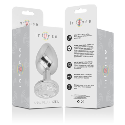 Plug Anal Metal Con Cristal Plata - Intense