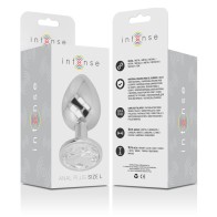 Plug Anal Metal Con Cristal Plata - Intense