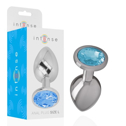 Intense Metal Anal Plug with Crystal - L Size