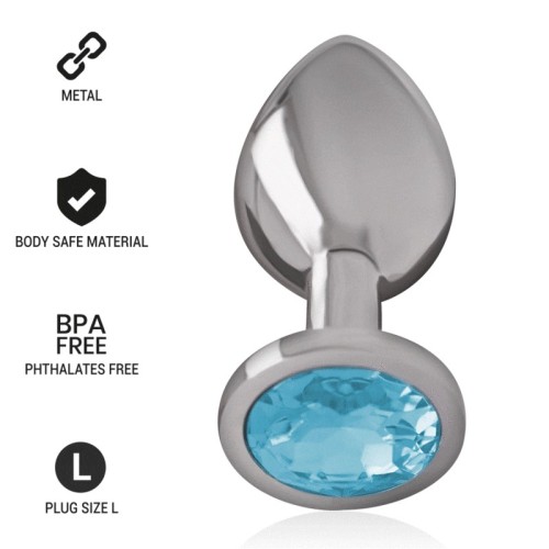 Intense Metal Anal Plug with Crystal - L Size