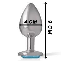 Intense Metal Anal Plug with Crystal - L Size