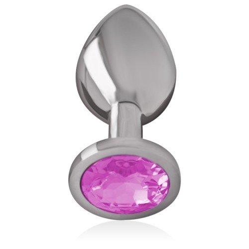 Intense Anal Plug with Pink Crystal Size S - High Quality Metal
