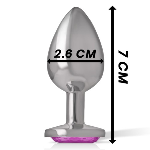 Intense Anal Plug with Pink Crystal Size S - High Quality Metal