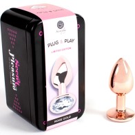 Secretplay Plug Anal Metal Oro Rosa Para Placer Sensacional